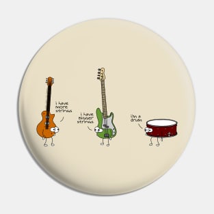 The Guitar, The Bass, and the Snare Drum Pin