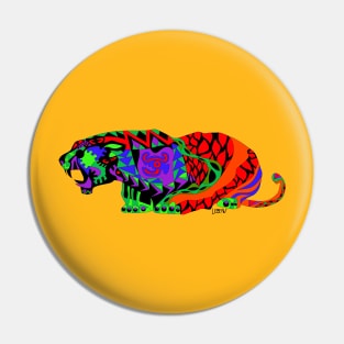 wild tiger ecopop in mexican totonac patterns art Pin