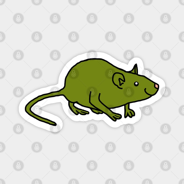 Green Rat Magnet by ellenhenryart