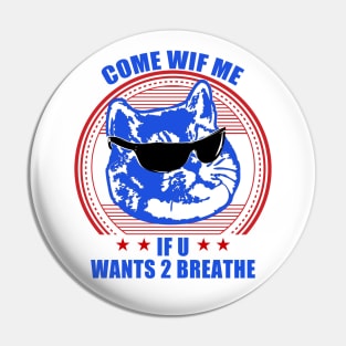 Heavy Breathing Cat Terminator Weight Lifter Pin