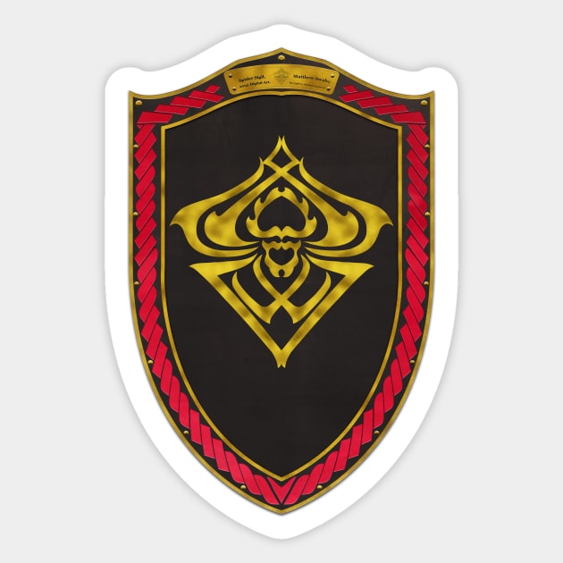 Spider Sigil Gold (Shield Red Celtic Rope Gold rims Black Core ...