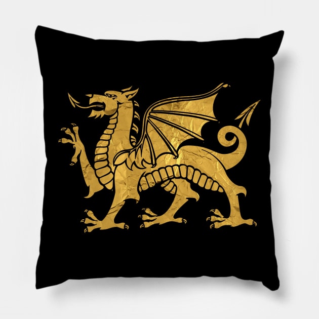 Golden Dragon Pillow by flimflamsam