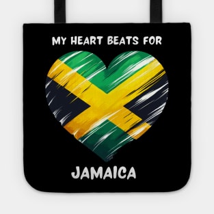 My Heart Beats For Jamaica Flag Tote