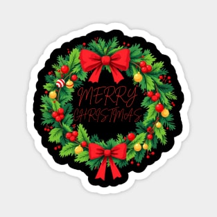 Merry Christmas Wreath Magnet