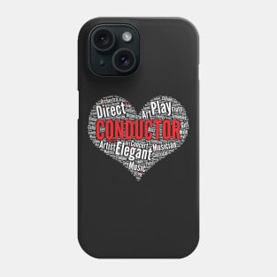 Composer Conductor Heart Shape Word Cloud Design graphic Phone Case