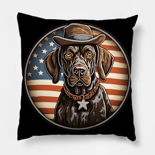 German Shorthaired Pointer 4th of July Pillow
