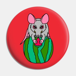 Watermelon Rat (Full Color Version) Pin