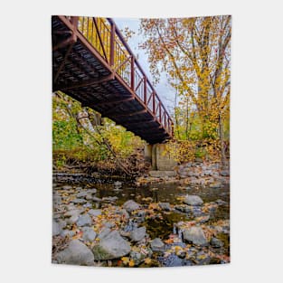 Autumn Bridge Photograph Tapestry