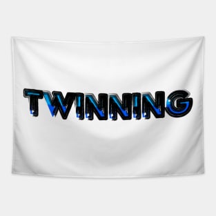 Twinning Light Blue and Dark Blue Tapestry