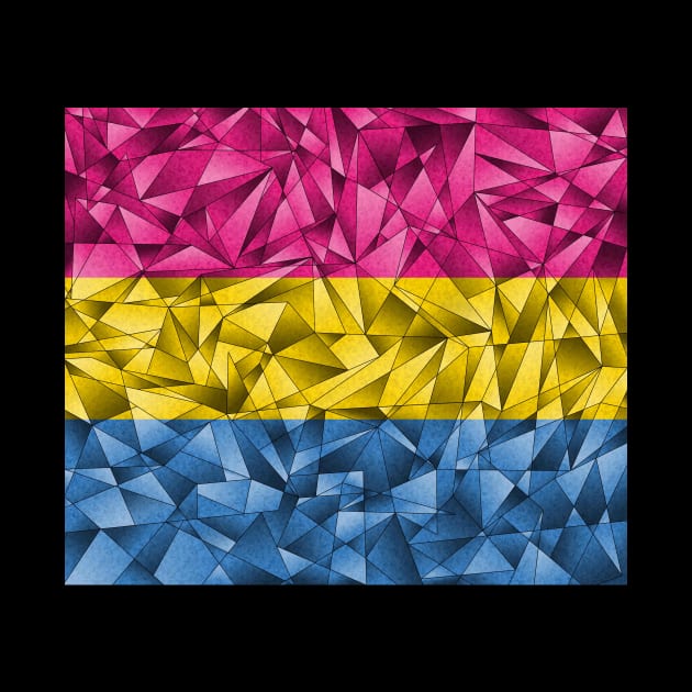 Abstract Fractal Triangles Pansexual Pride Flag Pattern by LiveLoudGraphics