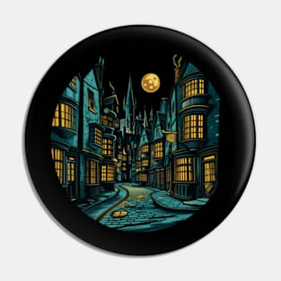 The Alley by Night - Full Moon - Fantasy Pin