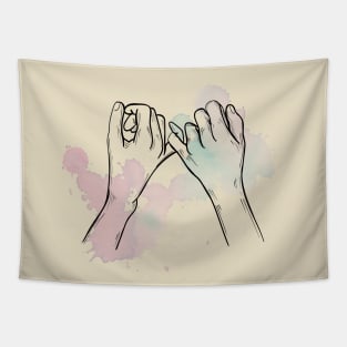 Pinky Promise Hand drawn Tapestry