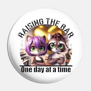 Raising the Bar Raccoons Pin