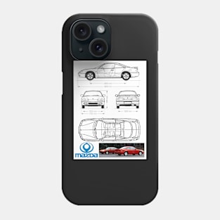 1991-1997 Mazda MX-6 Blueprint Phone Case