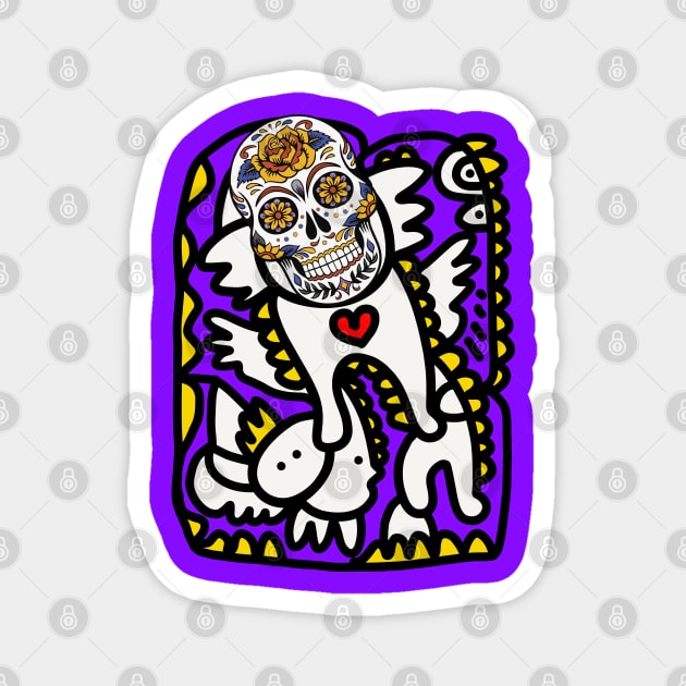 Skull Graffiti Pop Art Magnet by signorino