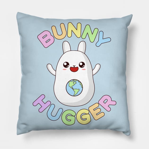 Bunny Hugger // Greta Thunberg Alias Tribute Pillow by darklordpug