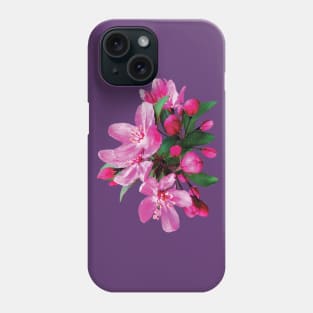 Cherry Blossoms - Two Cherry Blossoms And Buds Phone Case