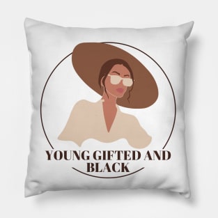 Young Gifted and Black Beatiful Woman Pillow