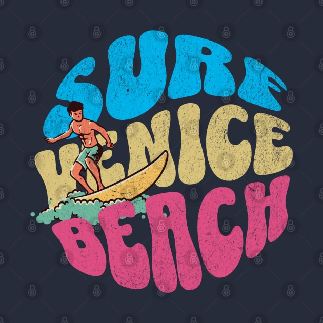 Surf Venice Beach California Vintage Surfboard Surfing by TGKelly