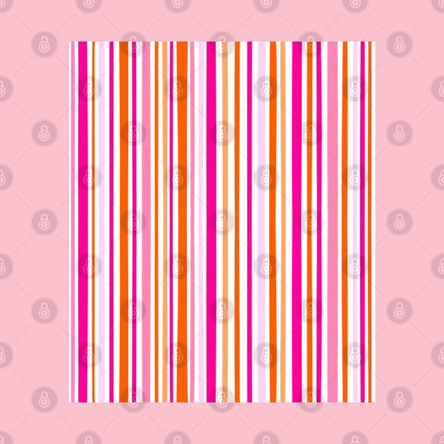 Pink and Orange Summer Stripes by OneThreeSix