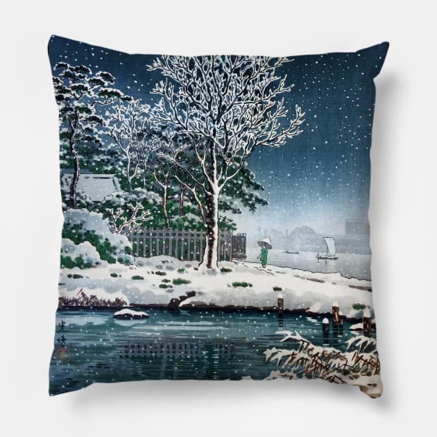 Sumidagawa Suijin Forest by Tsuchiya Koitsu Pillow by Takeda_Art