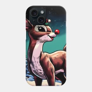 Illuminate the Holidays: Whimsical Rudolph the Red-Nosed Reindeer Art for Festive Christmas Prints and Joyful Decor! Phone Case