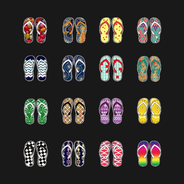 Cute Colorful Summer Flip Flops by DISmithArt