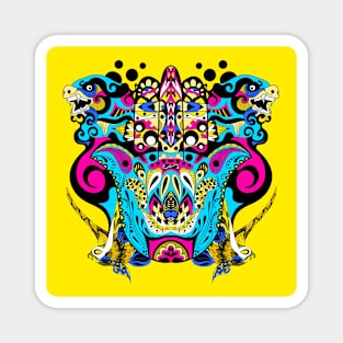 kaiju wallpaper art ecopop with mexican totonac patterns Magnet