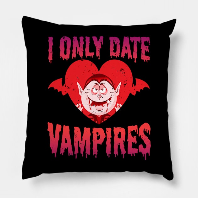 I Only Date Vampires Pillow by PixelArt