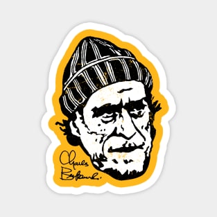 Charles Bukowski Signature Portrait Magnet