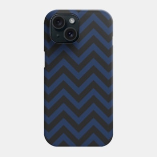 Black and Blue Chevron Zig Zag Stripes Phone Case