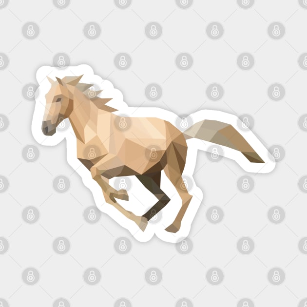 Palomino Low Poly Horse Magnet by shaldesign