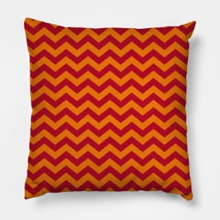 Red and Orange Chevron Zigzag Pattern Pillow