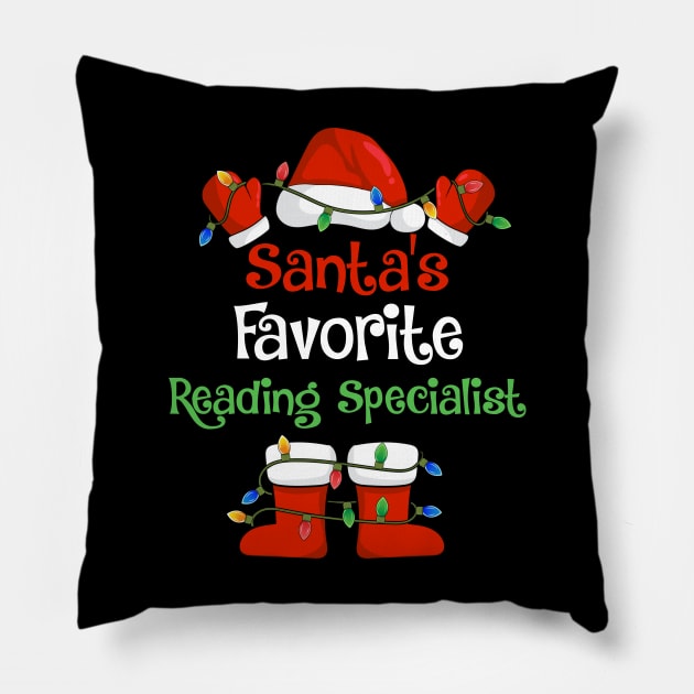 Santa's Favorite Reading Specialist Funny Christmas Pajamas Pillow by cloverbozic2259lda