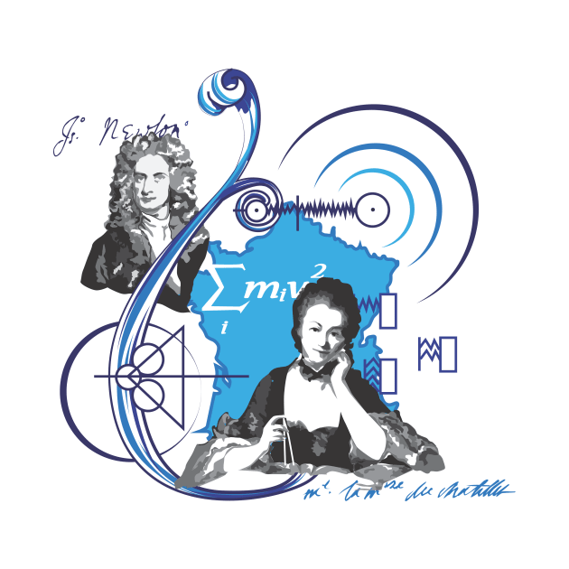 Émilie du Chatelet and Isaac Newton by LadyCaro1