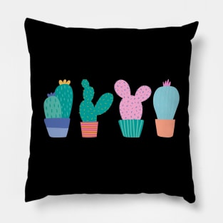 Cute colorful Succulents Print pattern Pillow