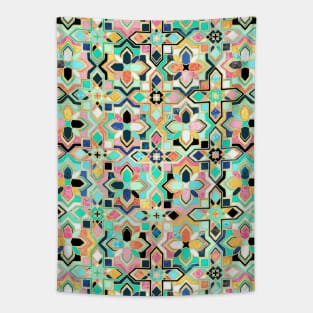 Gilded Boho Jeweled Tiles Tapestry