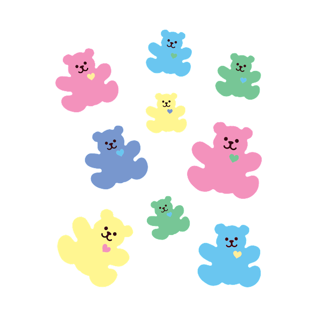 pastel mini bears by daisydebby