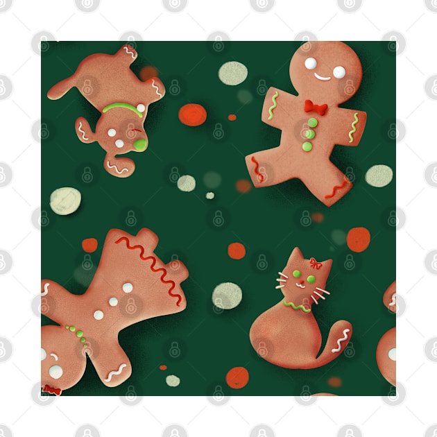 Gingerbread shaped family for Christmas stuff by Sgrel-art