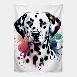 Dalmatian Dog Watercolor Artwork Tapestry