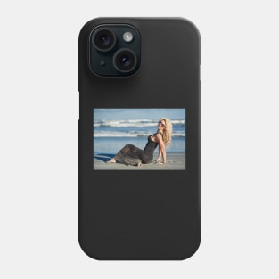 Beautiful woman on the beach Phone Case