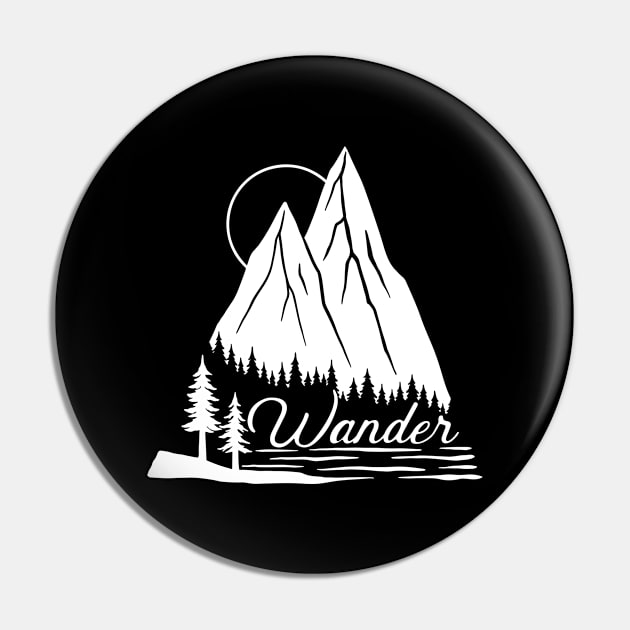 Wander - White Version Pin by SommersethArt