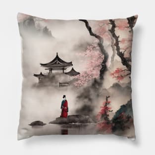 Fantasy Asian landscape Pillow