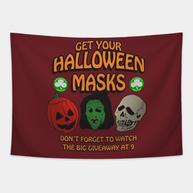 Silver Shamrock Halloween masks Tapestry by ZombieNinjas