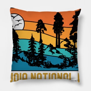 Vintage Sequoia National Park Souvenir Retro Sequoia Tree Pillow