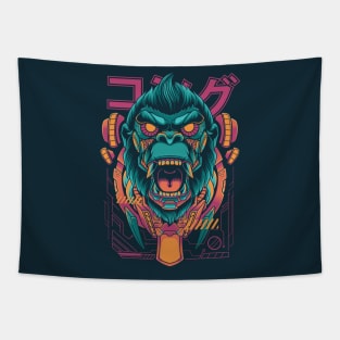 Awesome Cyberpunk Space Gorilla Tapestry