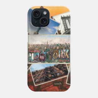 Greetings from New York City in New York vintage style retro souvenir Phone Case