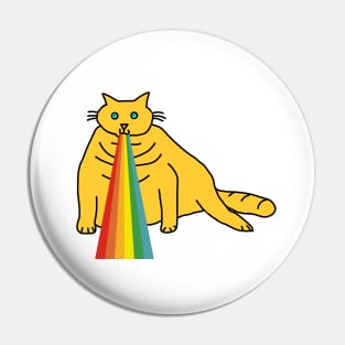 Animals with Rainbow Puke Chonk Cat Pin