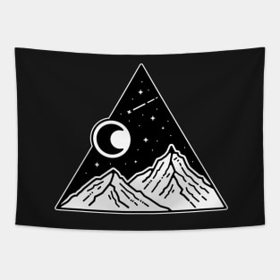 Mountain Moonlight Shooting Stars Tapestry