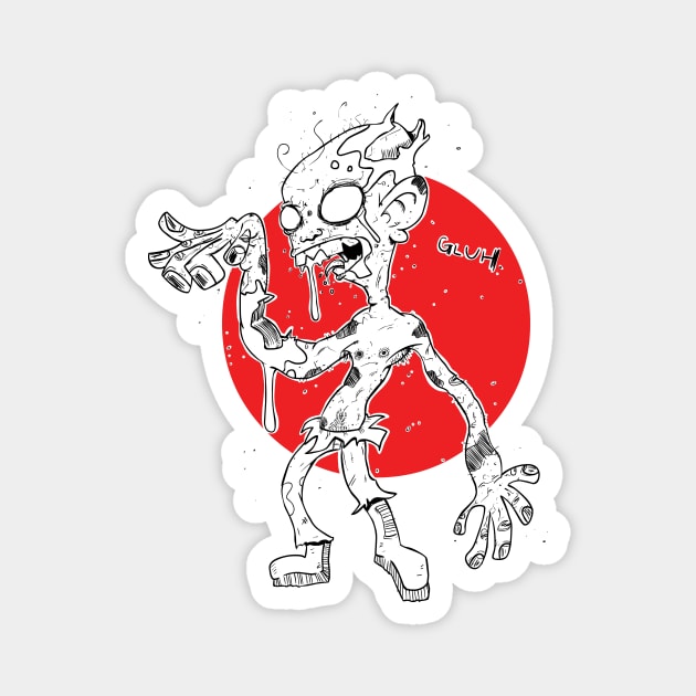 "GLUH" said the zombie. Magnet by revjosh